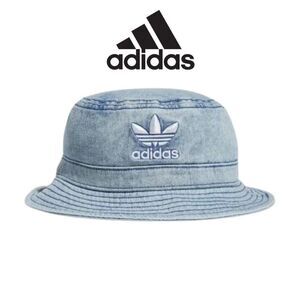 🆕️Adidas denim trefoil Women's stonewashed classic Logo Bucket Hat OS